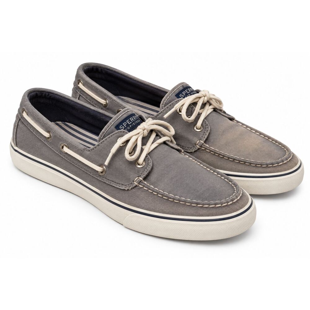 Sperry Top Sider Halyard Canvas Boat Shoes Grey Deck Sneaker Mens Size 9 M